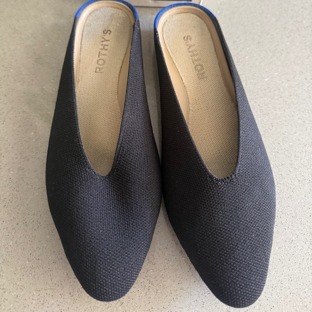 Rothy’s Almond Demi Mule in Black